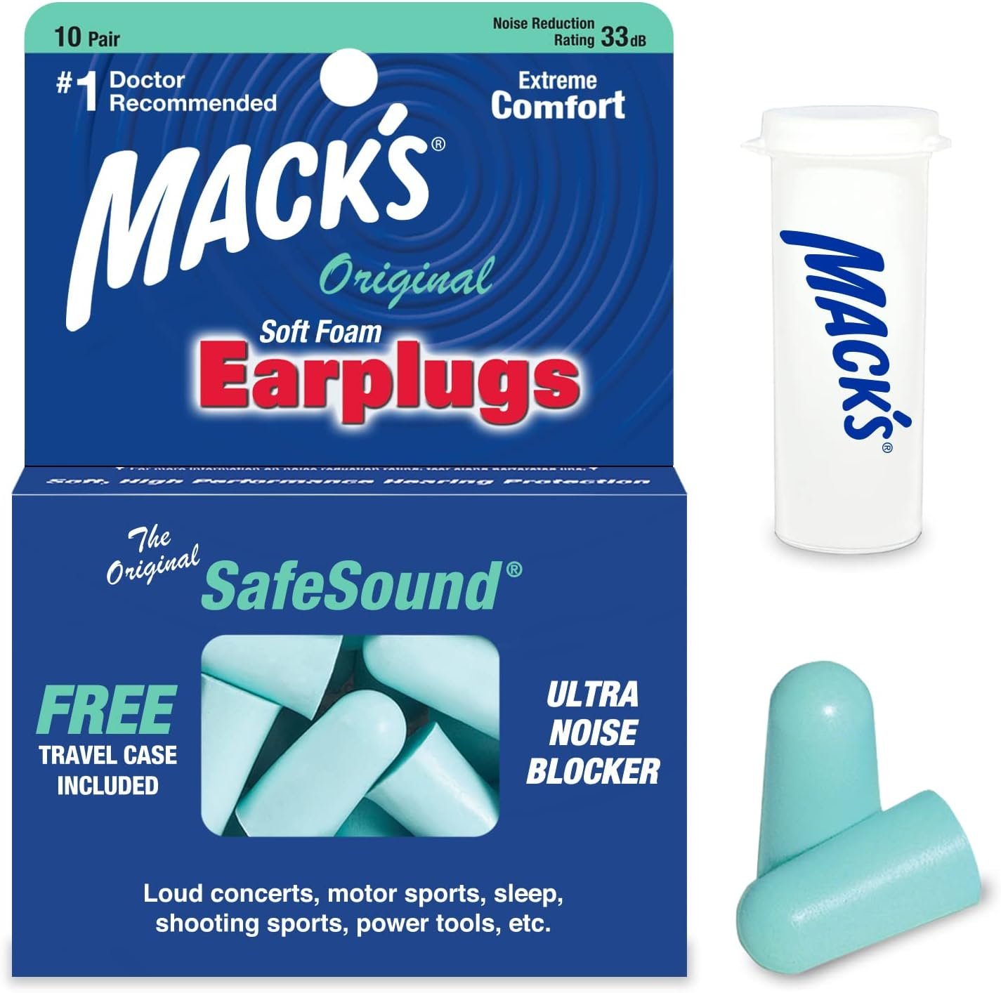Protetor auricular da marca Mack's.