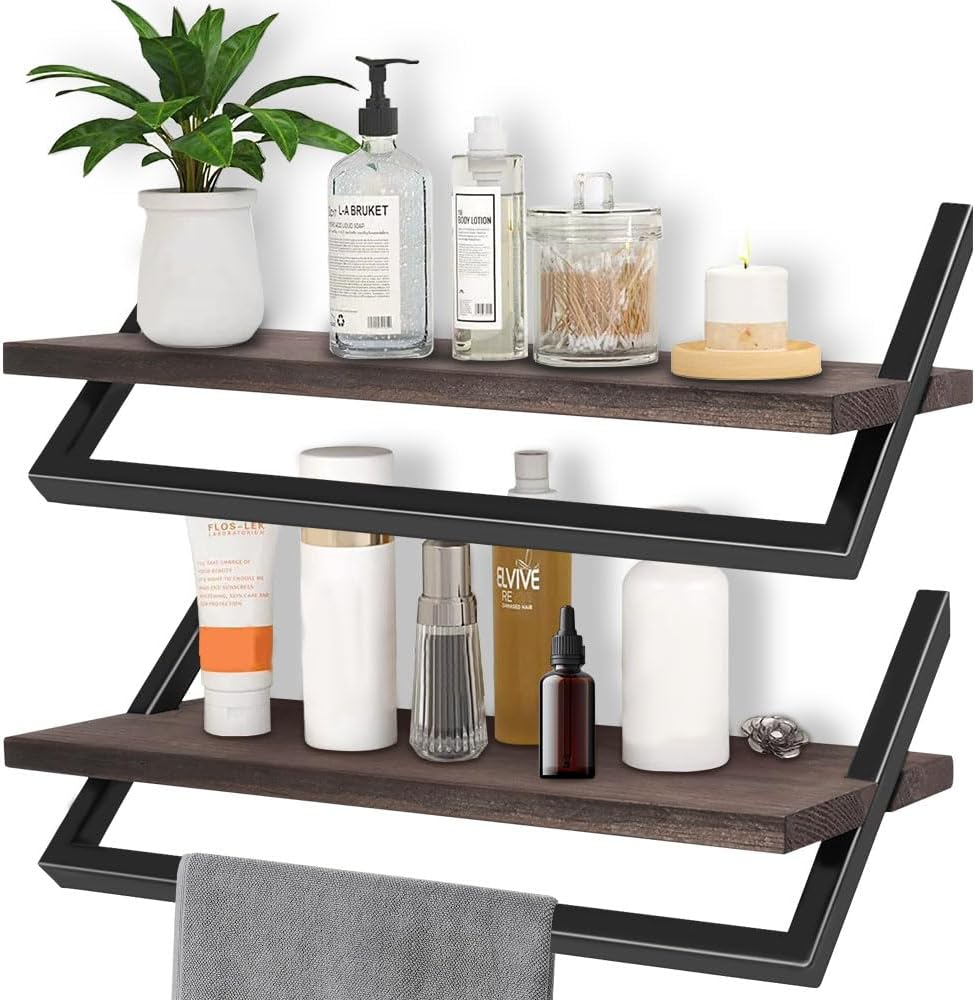 Prateleira suspensa estilo industrial com design sofisticado