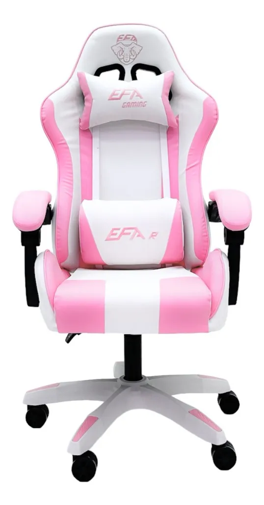 Cadeira gamer rosa e branco EFA Gaming