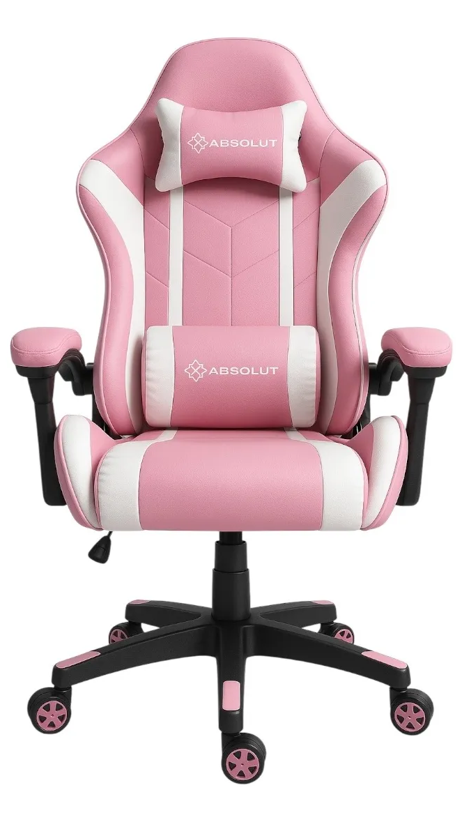Cadeira gamer rosa e branco Xabsolut