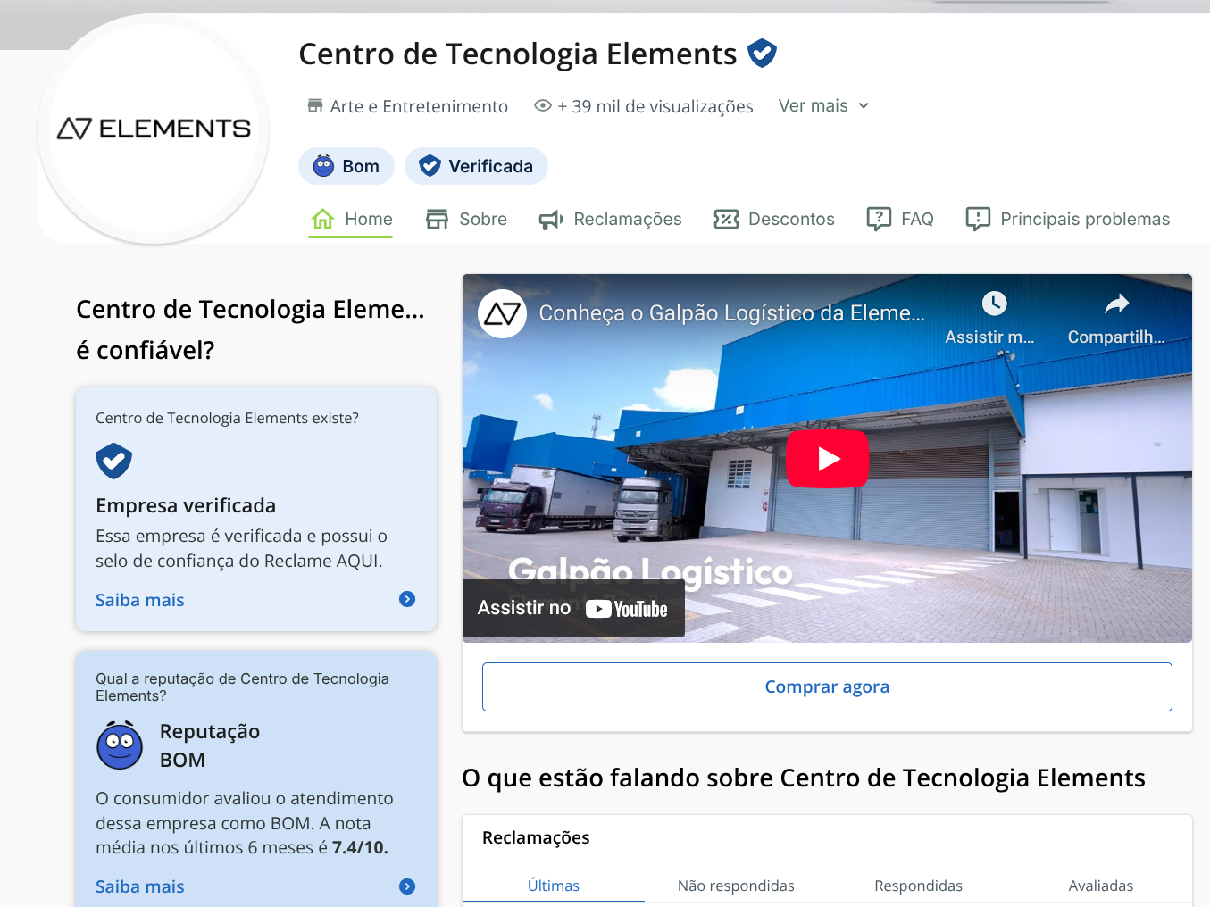 Elements é confiável? Produtos bons, mas pós-venda preocupa. Vale a pena?