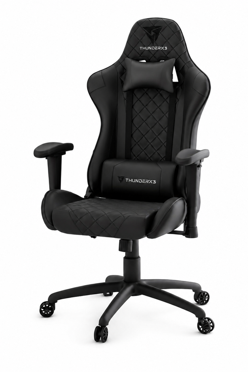 Cadeira gamer ThunderXC TGC12 na cor preta.