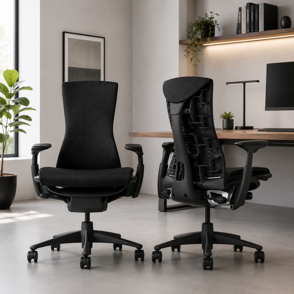 Cadeira de escritório Herman Miller Embody (Frente e costas)